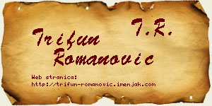Trifun Romanović vizit kartica